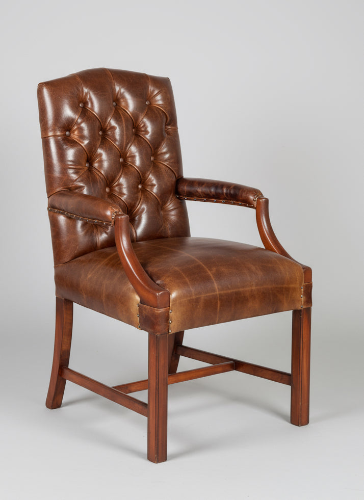 Pair of leather upholstered Gainsborough Armchairs - SOLD QUICKLY