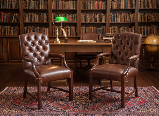 Pair of leather upholstered Gainsborough Armchairs - SOLD QUICKLY