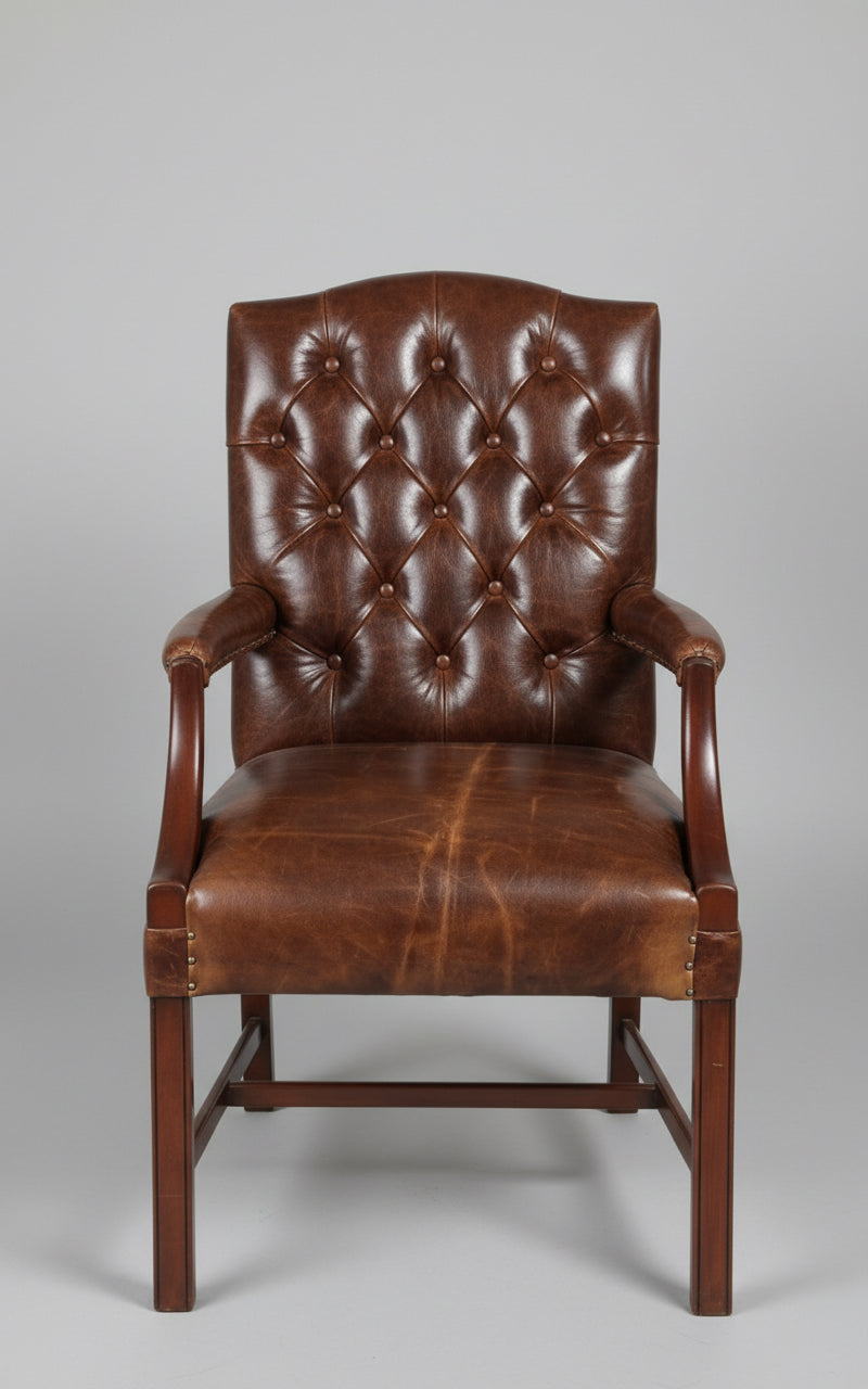 Pair of leather upholstered Gainsborough Armchairs - SOLD QUICKLY