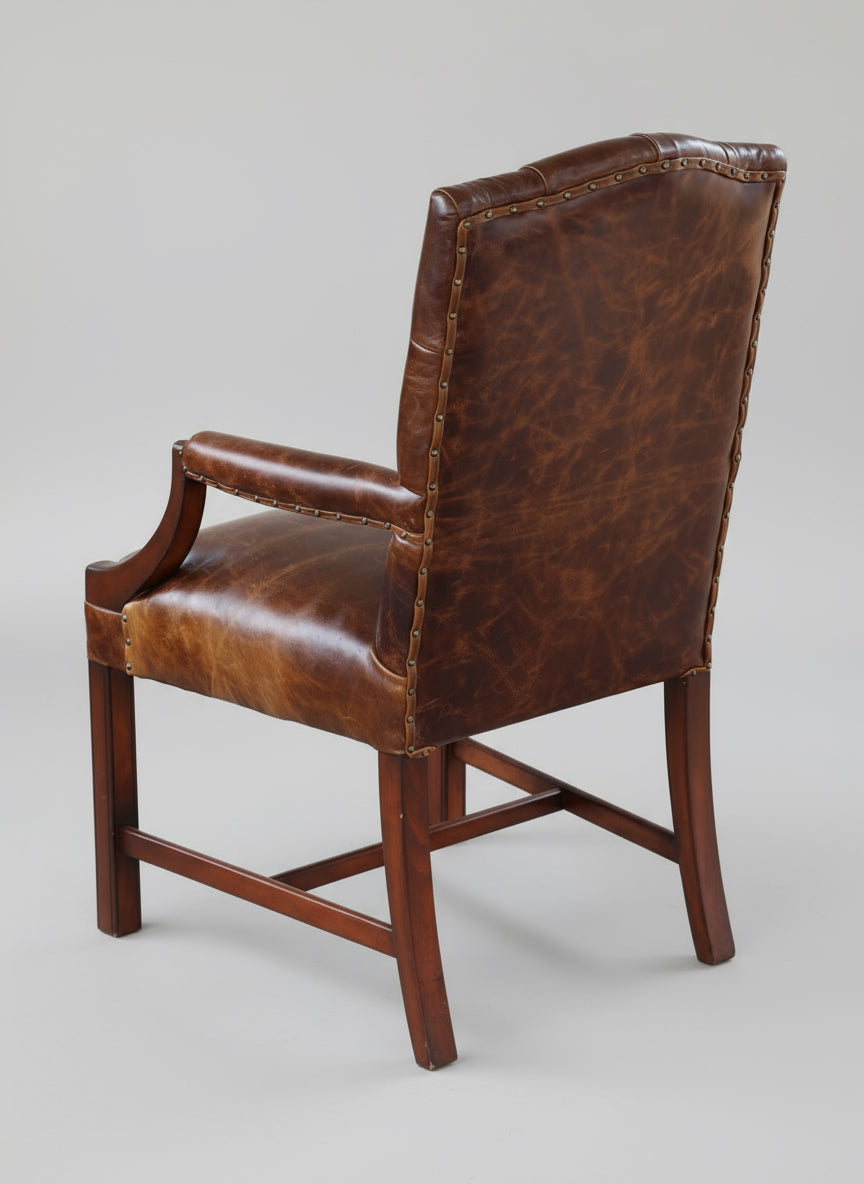 Pair of leather upholstered Gainsborough Armchairs - SOLD QUICKLY