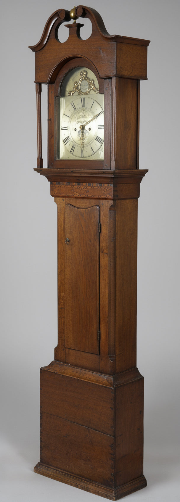 George III Brass Faced oak Long Case Clock - By N. Plimer, Wellington