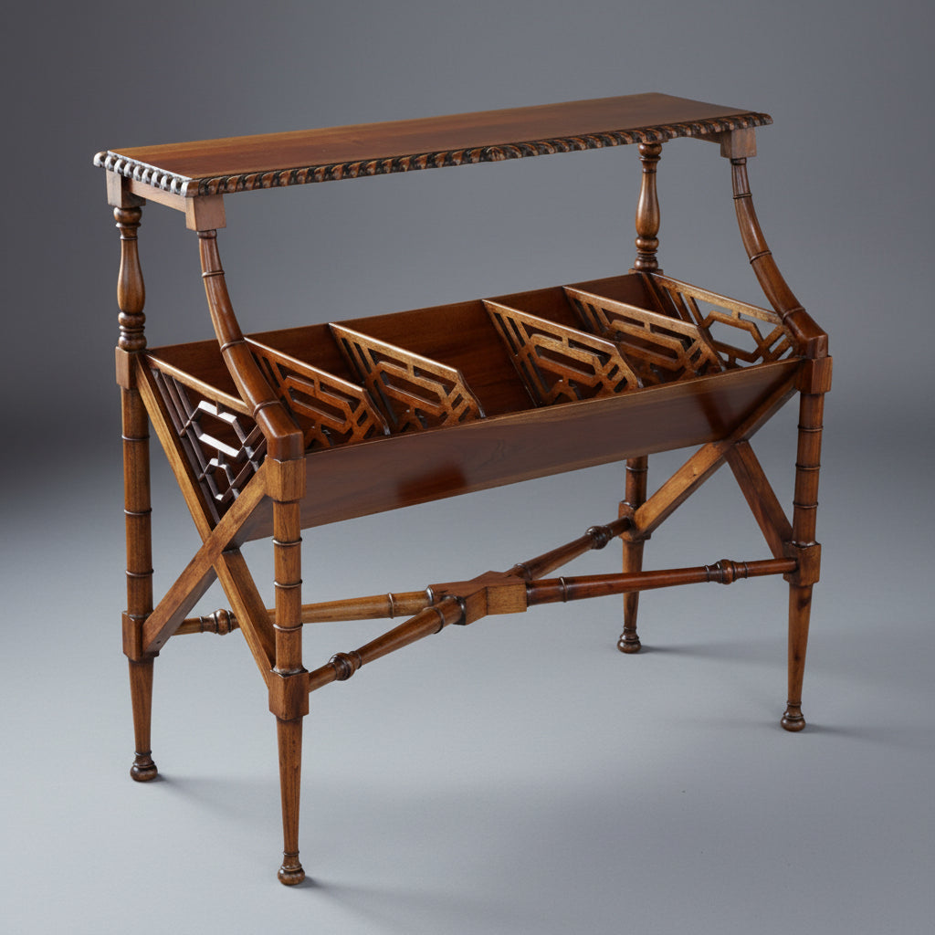 Chippendale style Mahogany Book Trough