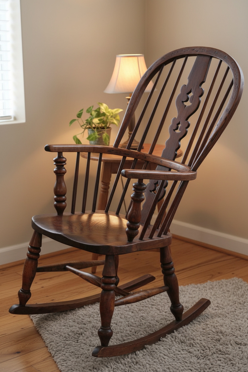 late 19th Century oak & elm Windsor Rocking Chair