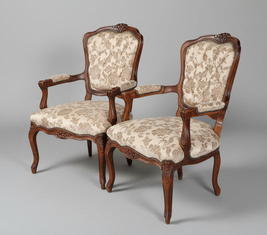 Pair of mid 20th century Louis XV style Open Armchairs - SOLD