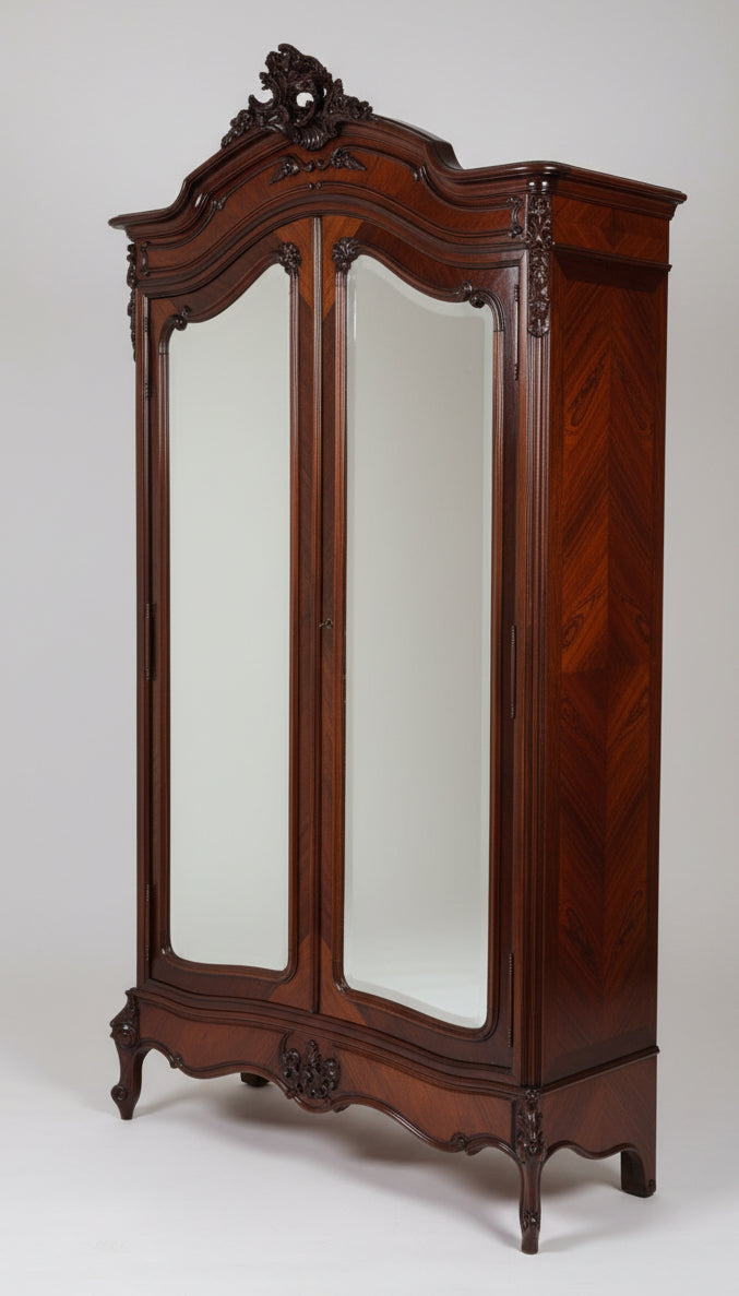19th Century French rosewood Louis XV design Armoire