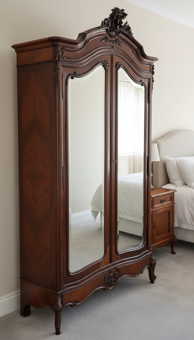 19th Century French rosewood Louis XV design Armoire
