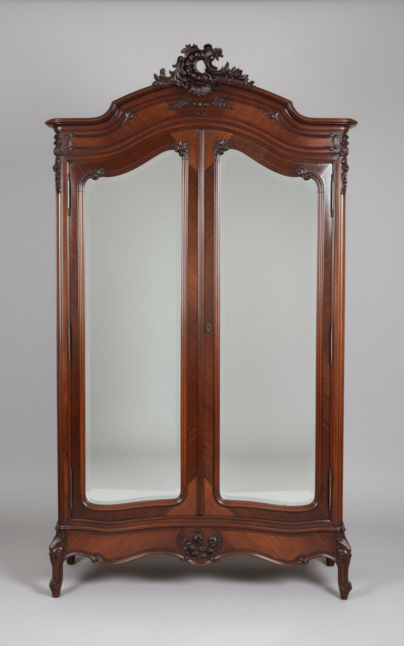 19th Century French rosewood Louis XV design Armoire
