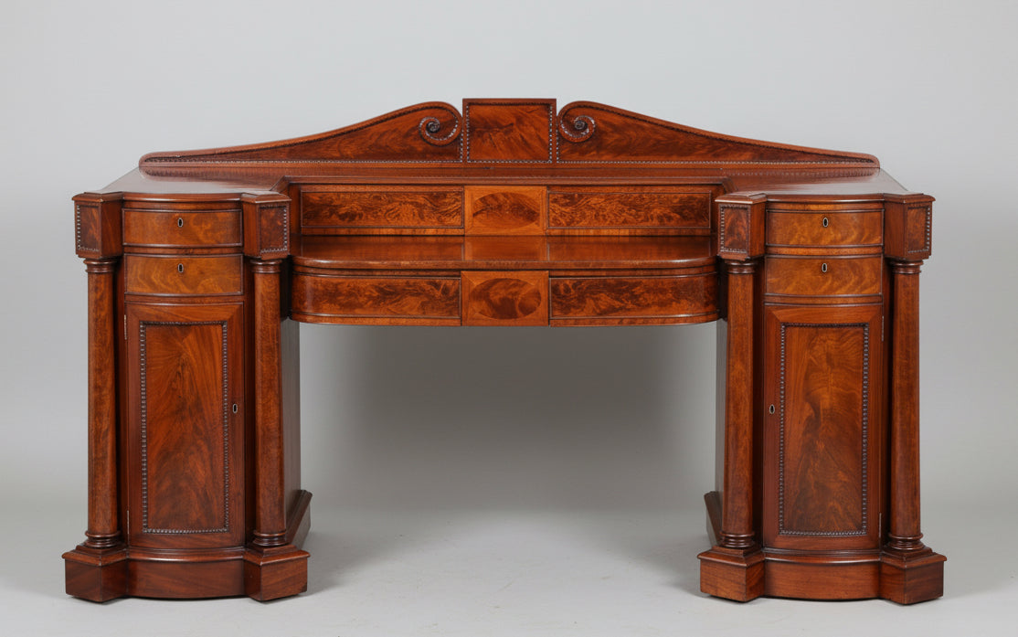 Regency flame mahogany Pedestal Sideboard