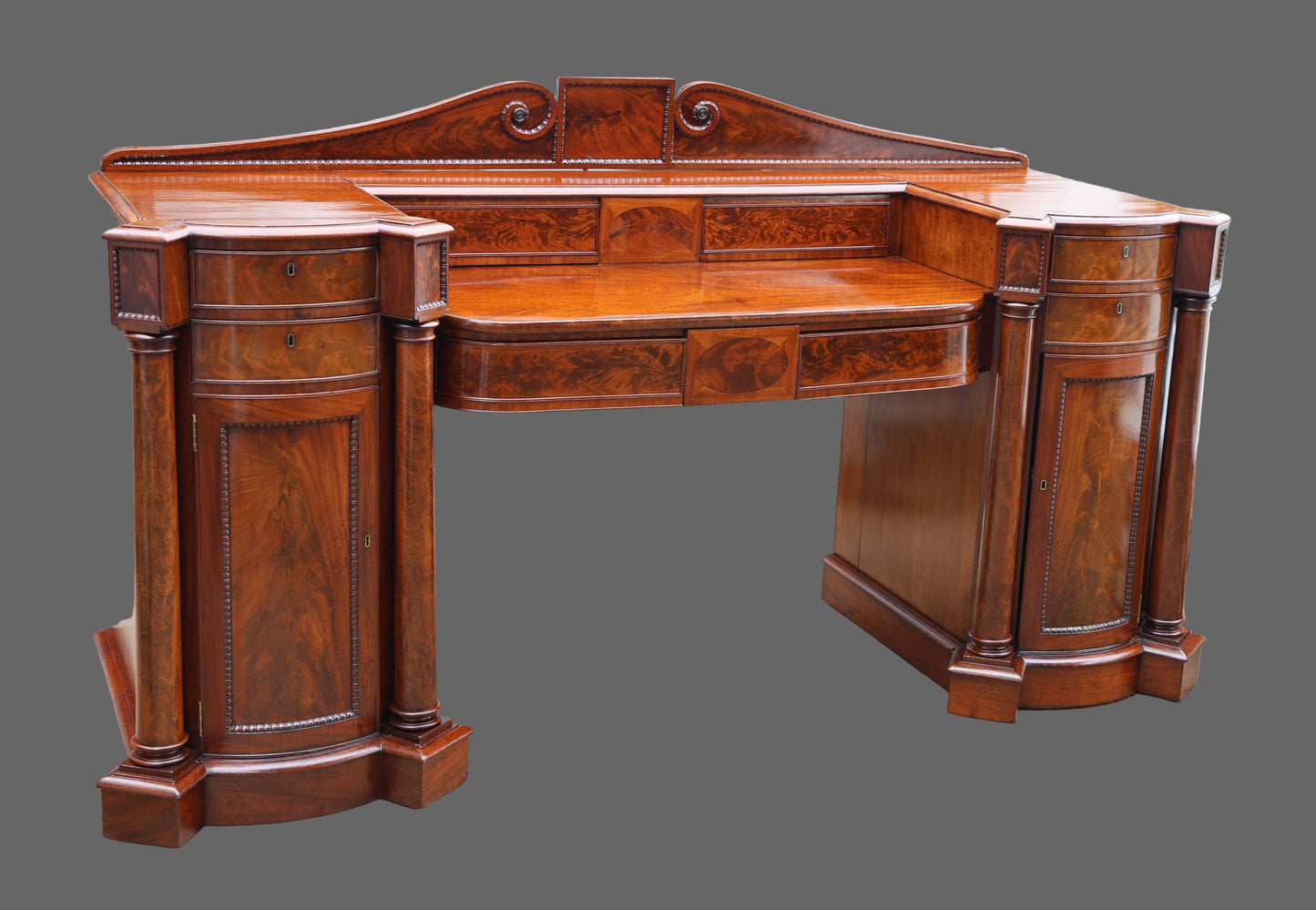Regency flame mahogany Pedestal Sideboard