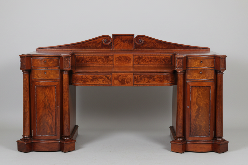 Regency flame mahogany Pedestal Sideboard