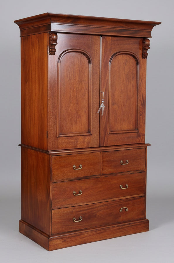 Victorian style mahogany Linen Press/TV/Office Cabinet