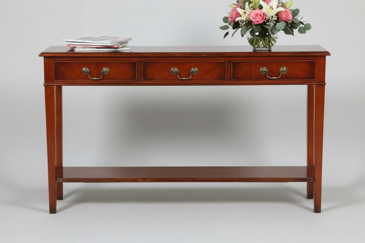 A narrow mahogany Console/Entrance Table