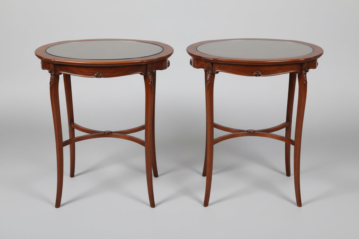 Pair of mid 20th Century Mahogany French Side Tables