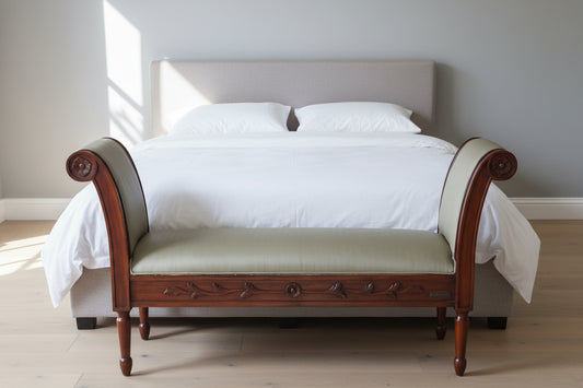 Mahogany framed Bed-end Stool