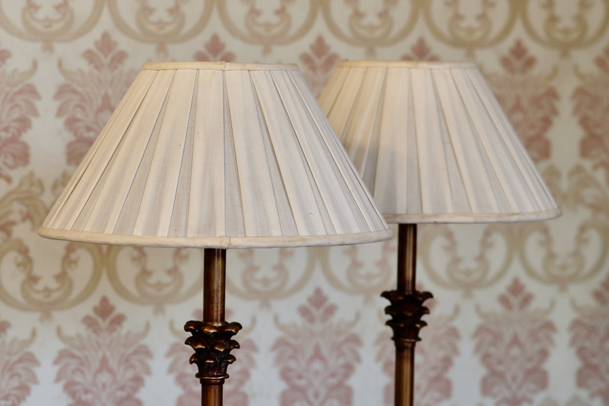 Pair of composite and metal Table Lamps