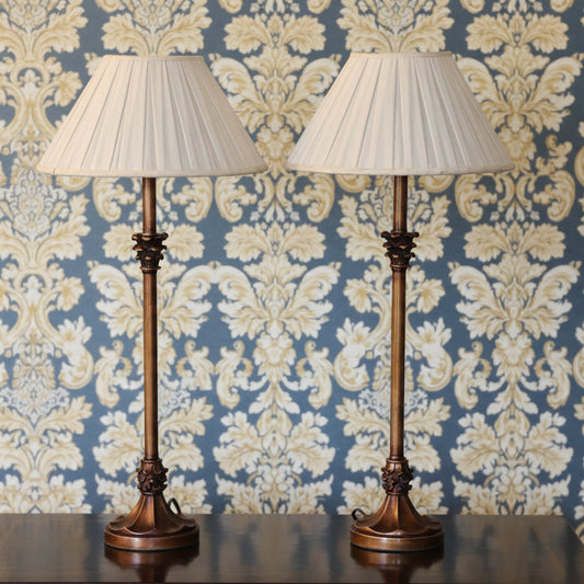 Pair of composite and metal Table Lamps