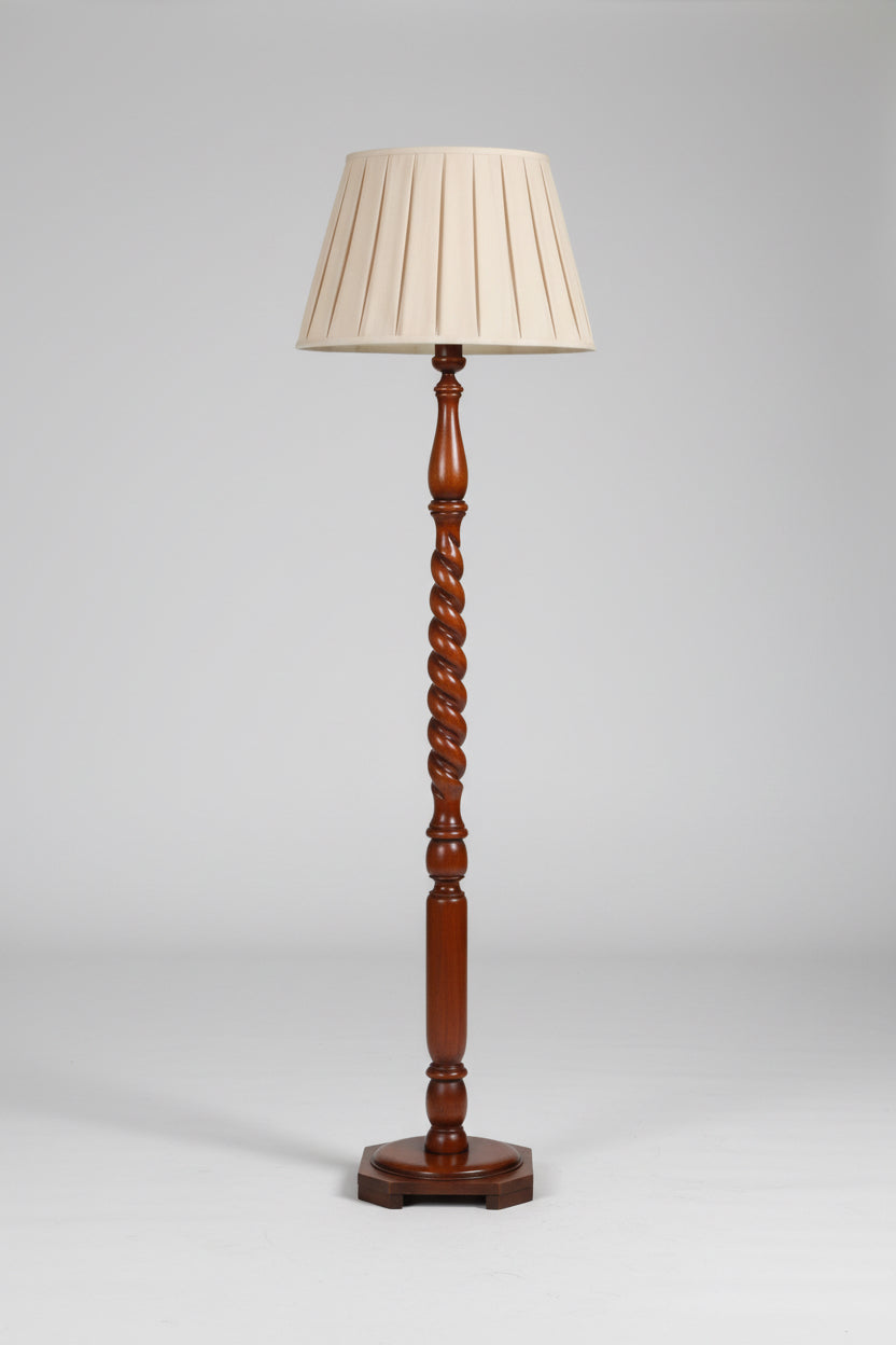1930/40's Teak barley twist Standard Lamp