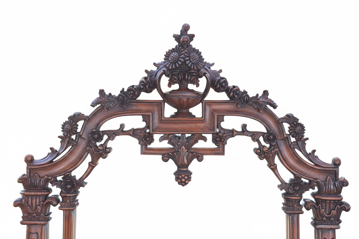Finely Carved mahogany Console Table and Mirror