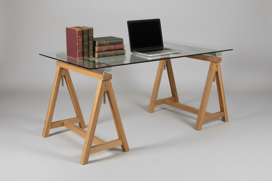Beechwood adjustable Trestle Table