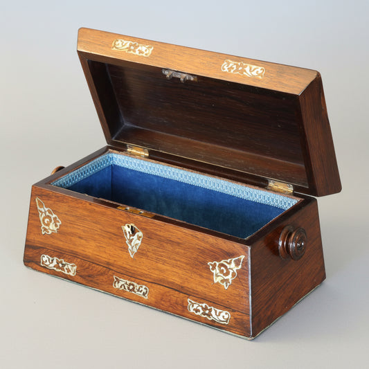 Victorian rosewood Sarcophagus shaped Box