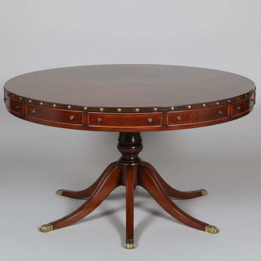 Regency style Leather topped Drum Table