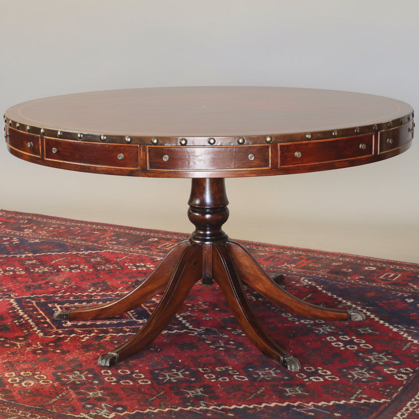 Regency style Leather topped Drum Table