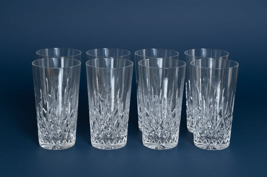 Set of 8 Galway cut crystal Water Glasses