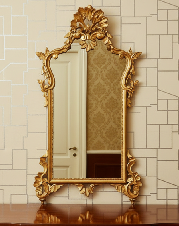 Mid 20th Century Victorian style carved Giltwood Mirror