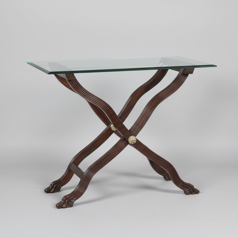 Fine Quality Glass topped Drinks/Console Table