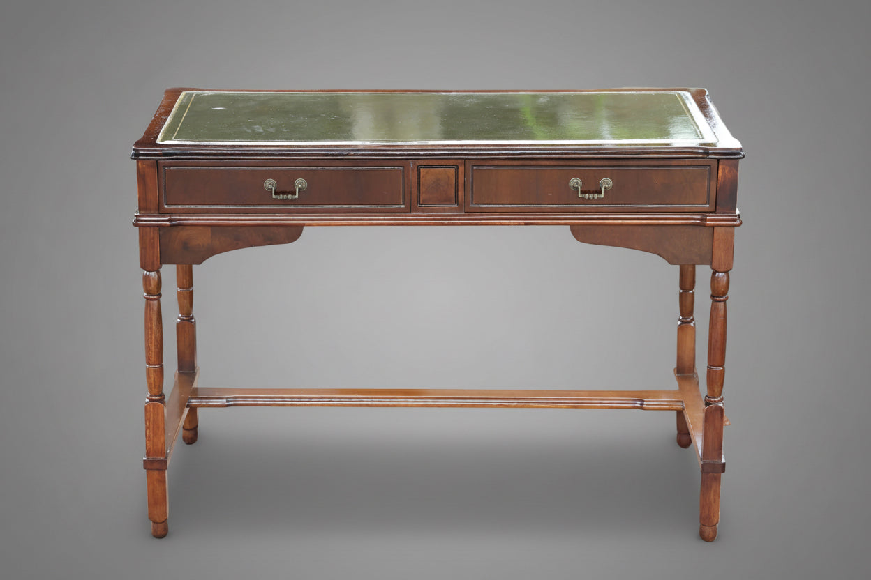 Late 20th Century Writing Table, with tooled leather top