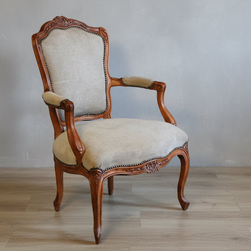 Pair of 20th Century French Louis XV Style Open Armchairs