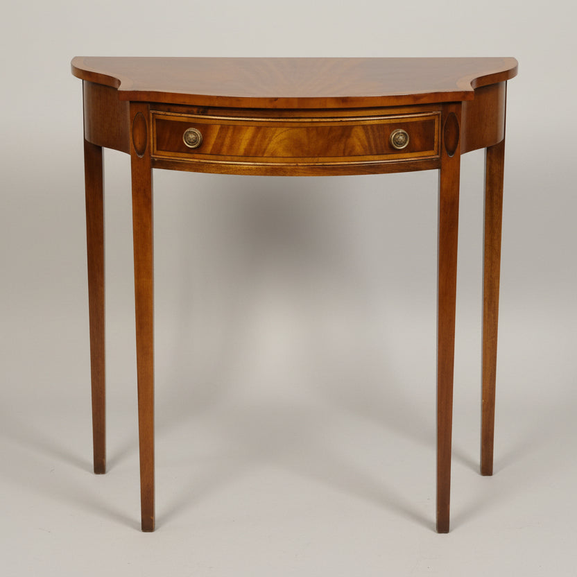 Beautiful flame mahogany serpentine shaped Side Table
