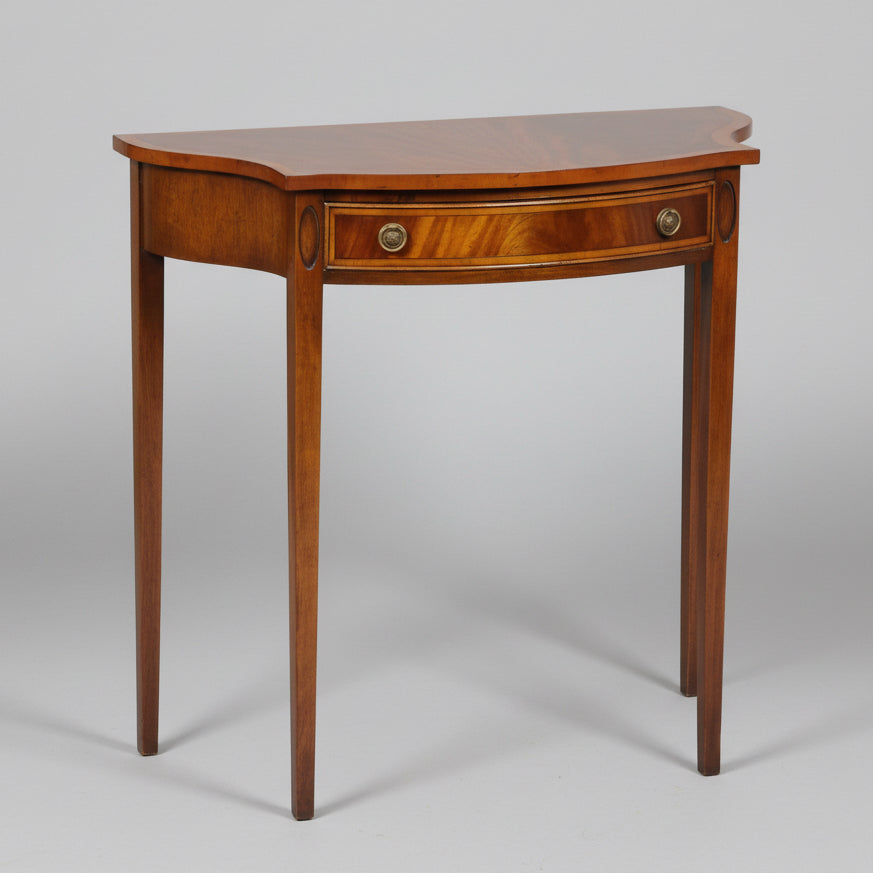 Beautiful flame mahogany serpentine shaped Side Table