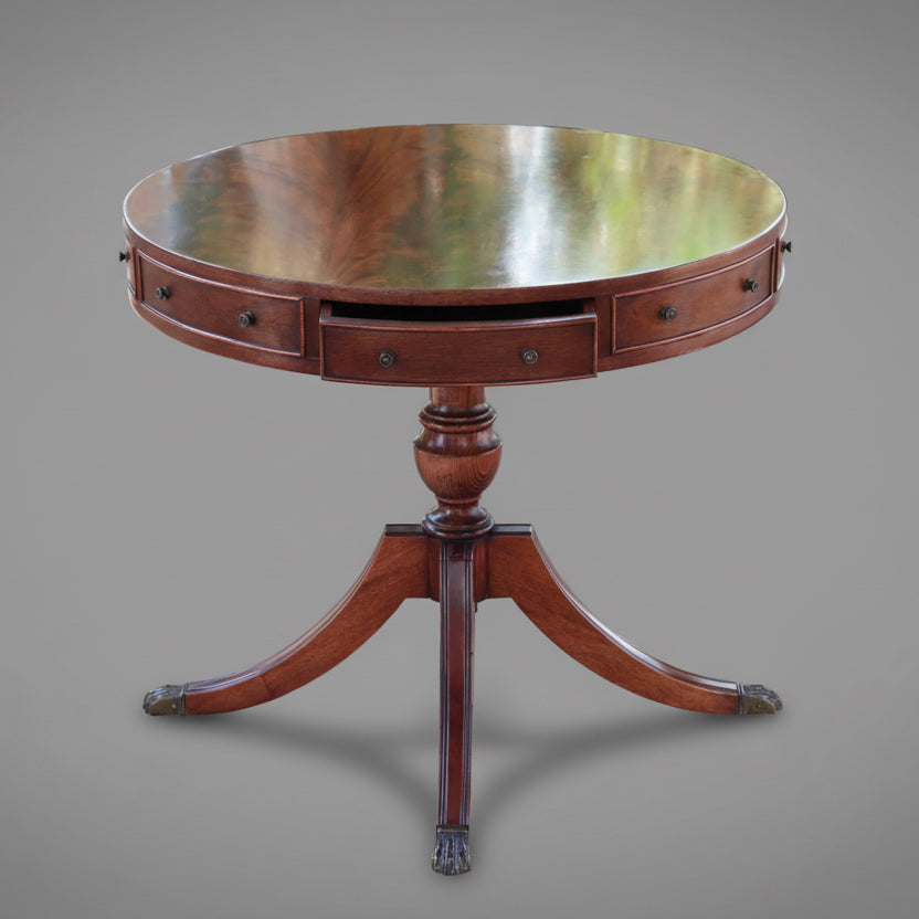 Flame mahogany Regency style Drum Table