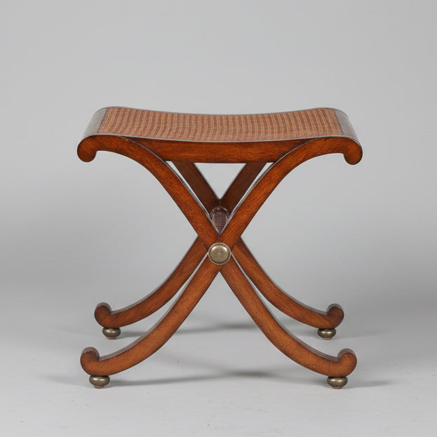 Regency style mahogany "X" shaped Stool