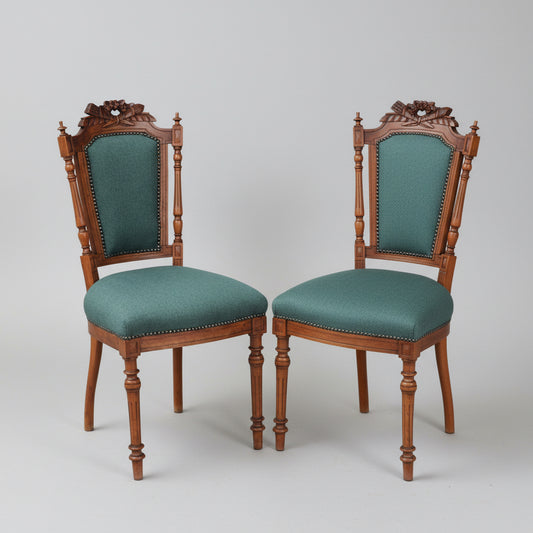 Pair of 19th Century French walnut Side Chairs