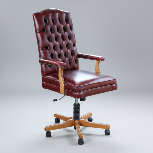Leather Button Upholstered Executive's Chair - SOLD