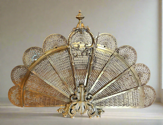 Brass Fan Fire Screen