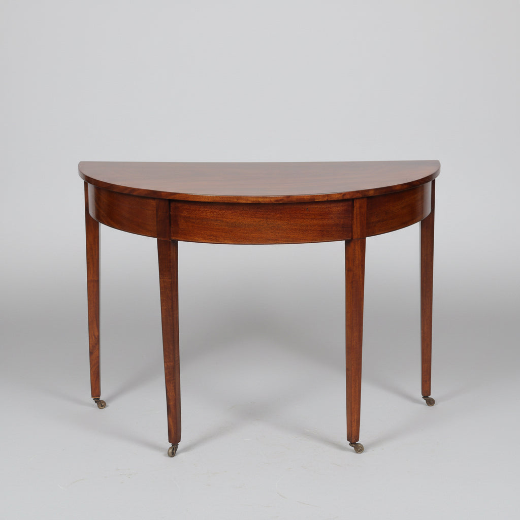 Pair of Victorian Mahogany Demi-lune Tables
