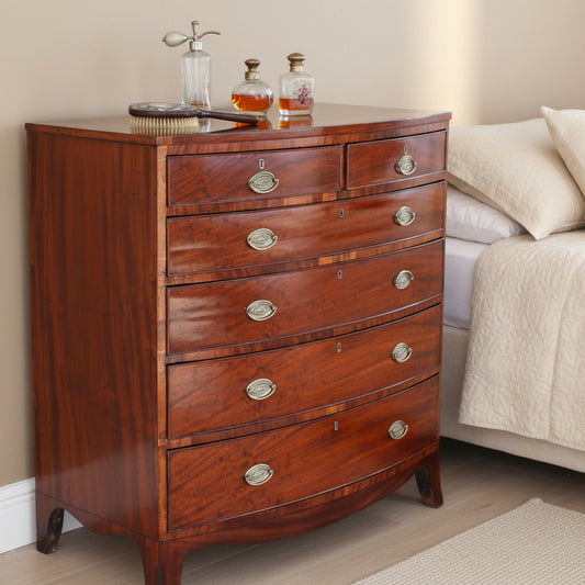 Georgian mahogany bow-front Chest of Drawers