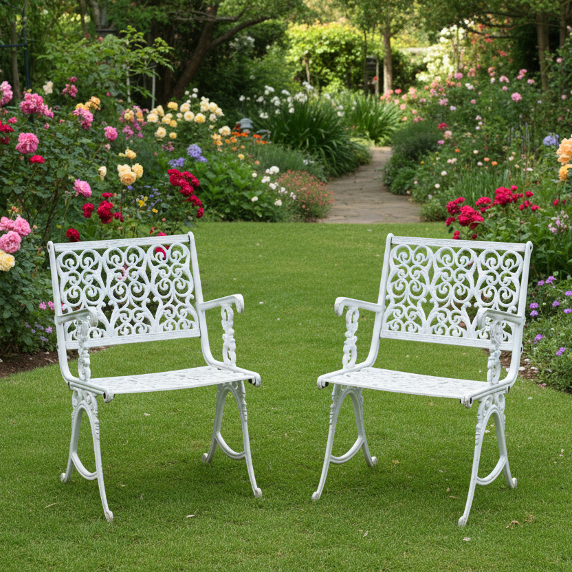 Three piece Cast aluminium Garden Suite