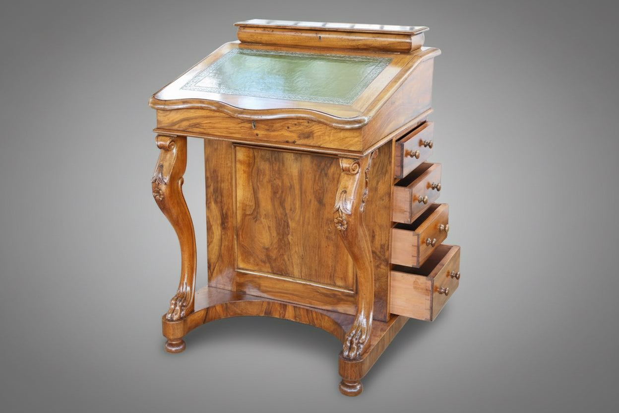 Victorian walnut Davenport
