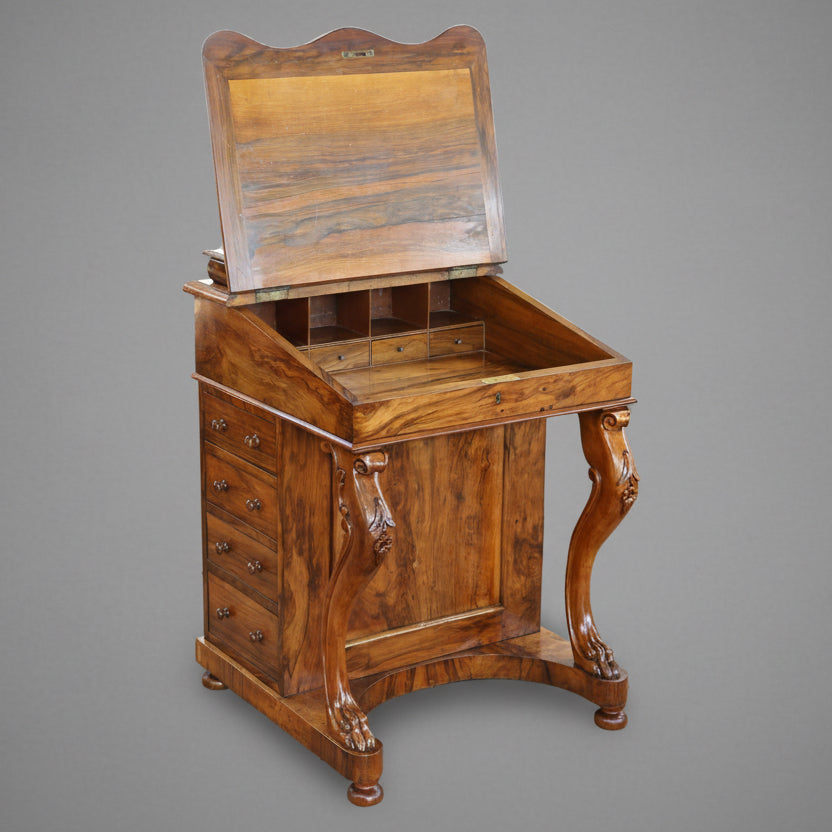 Victorian walnut Davenport