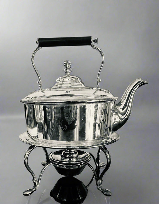 Silver Plated Kettle on stand