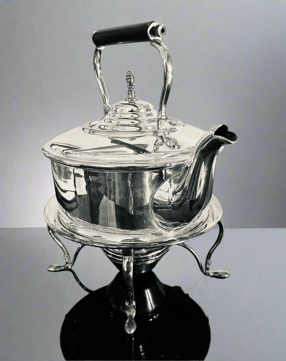 Silver Plated Kettle on stand