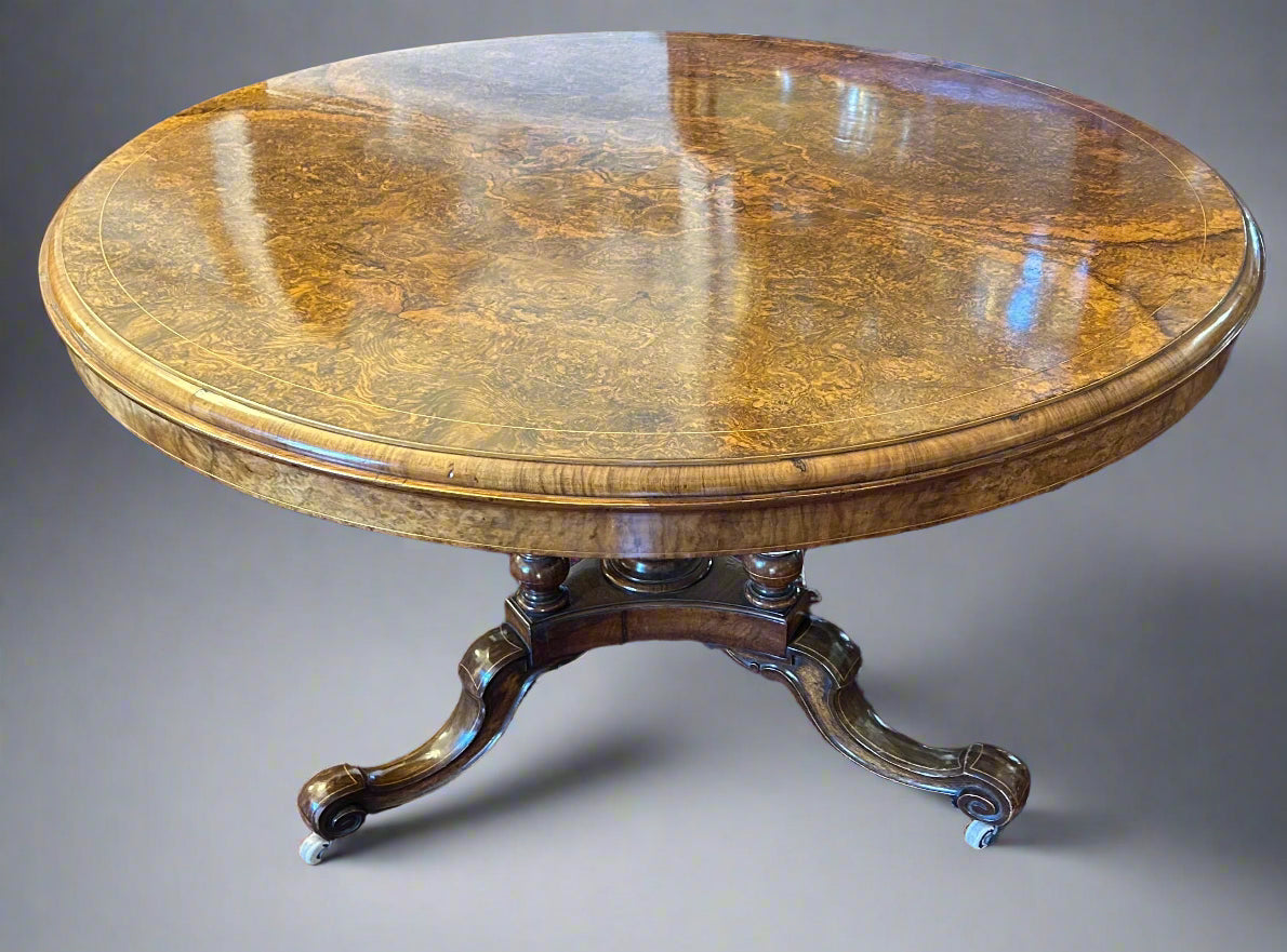 Victorian burr walnut Centre Table