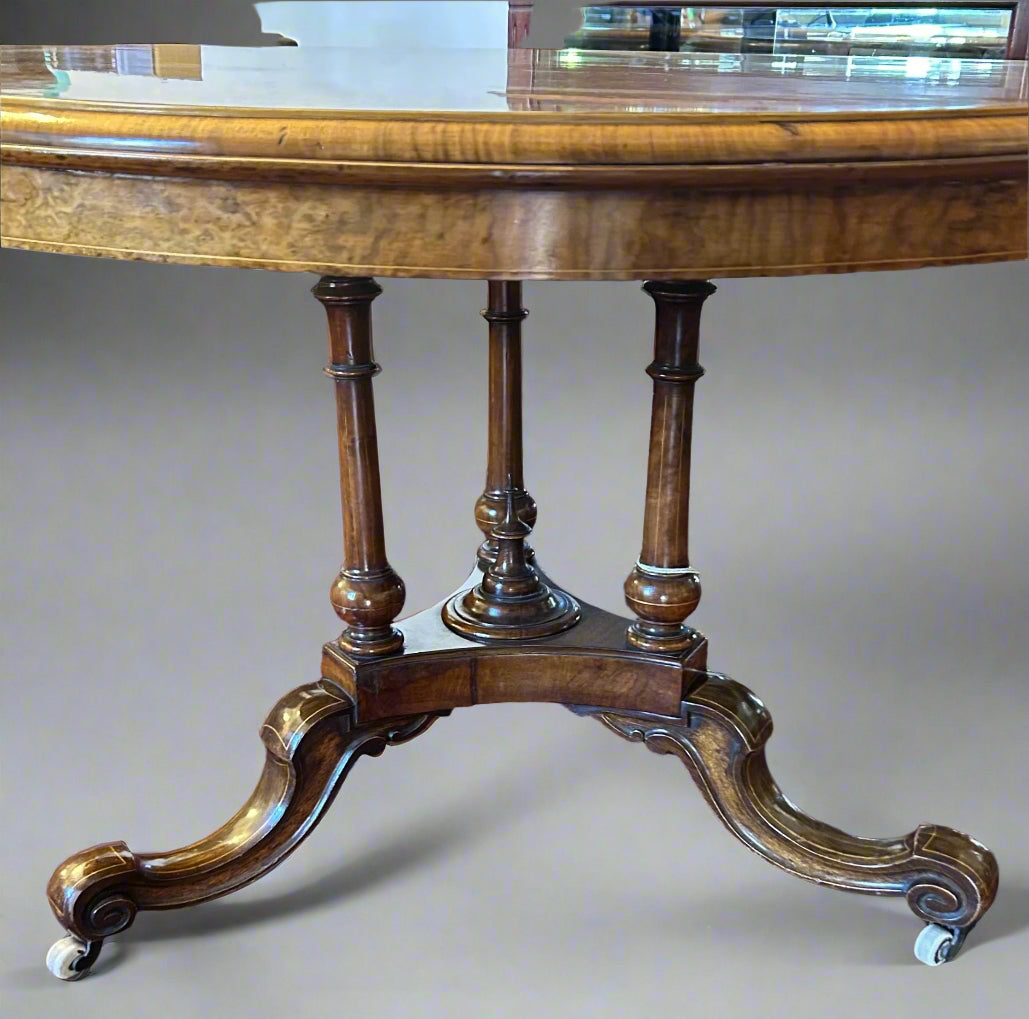 Victorian burr walnut Centre Table