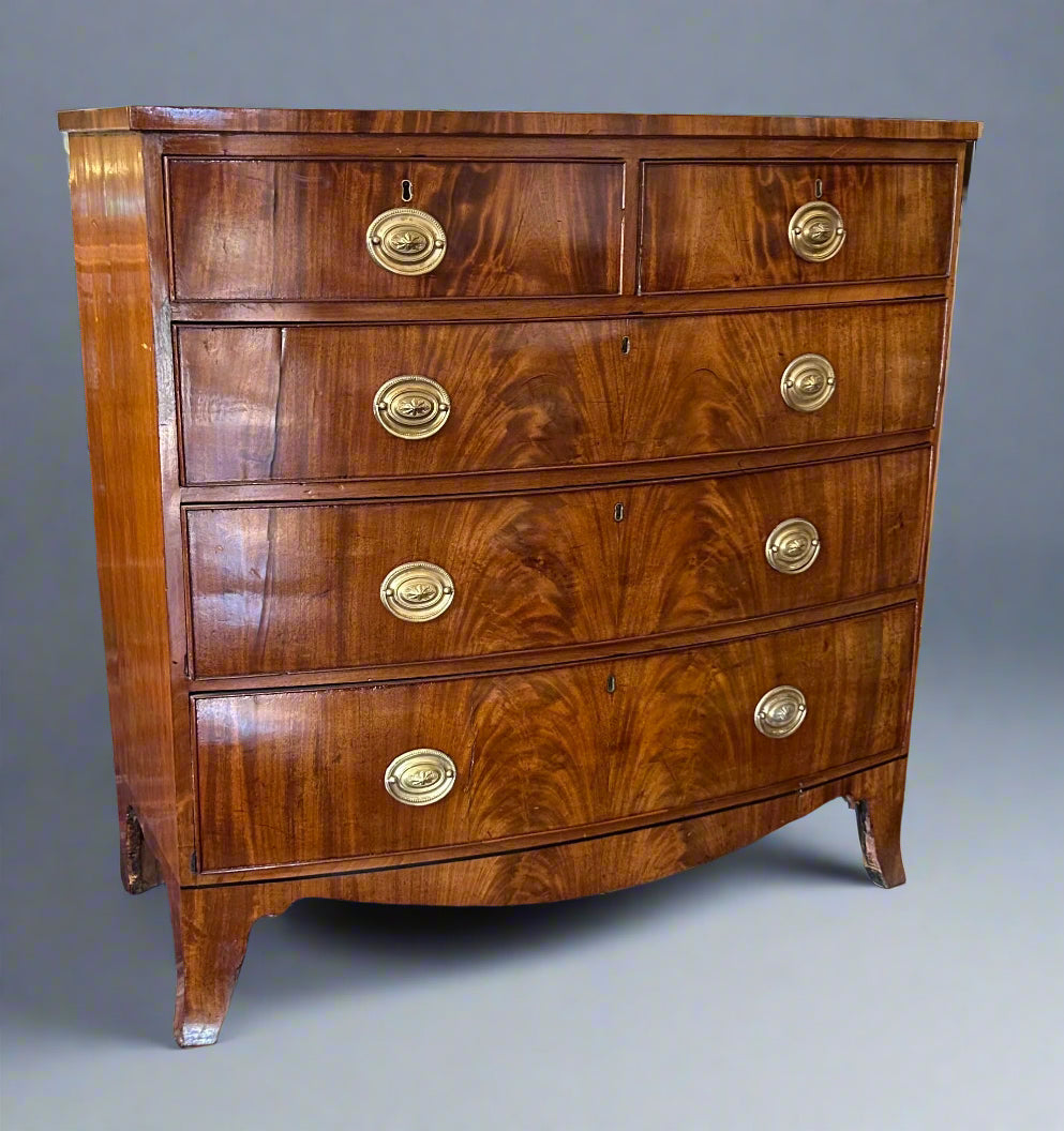 Georgian mahogany bow front Chest of Drawers