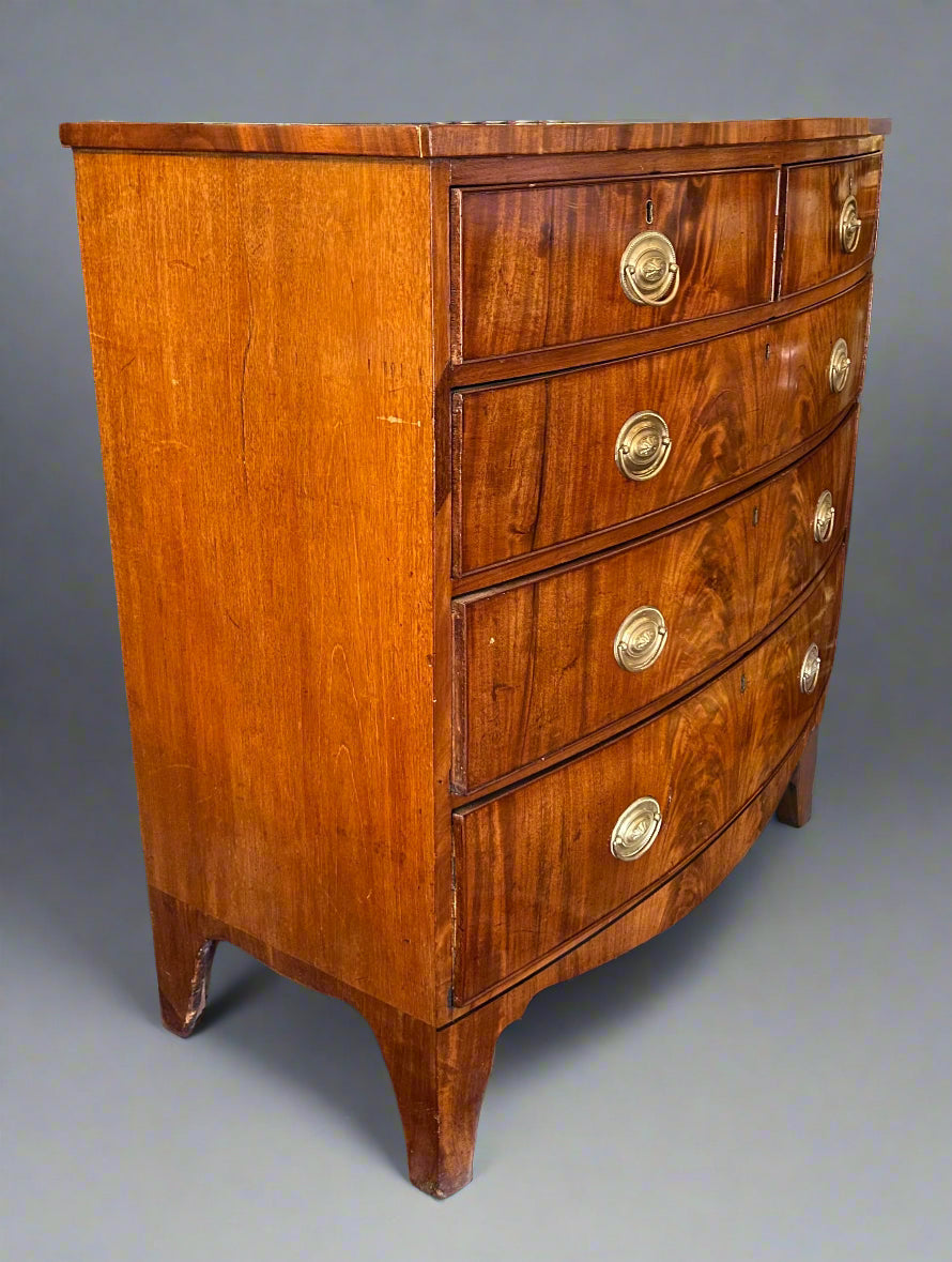 Georgian mahogany bow front Chest of Drawers