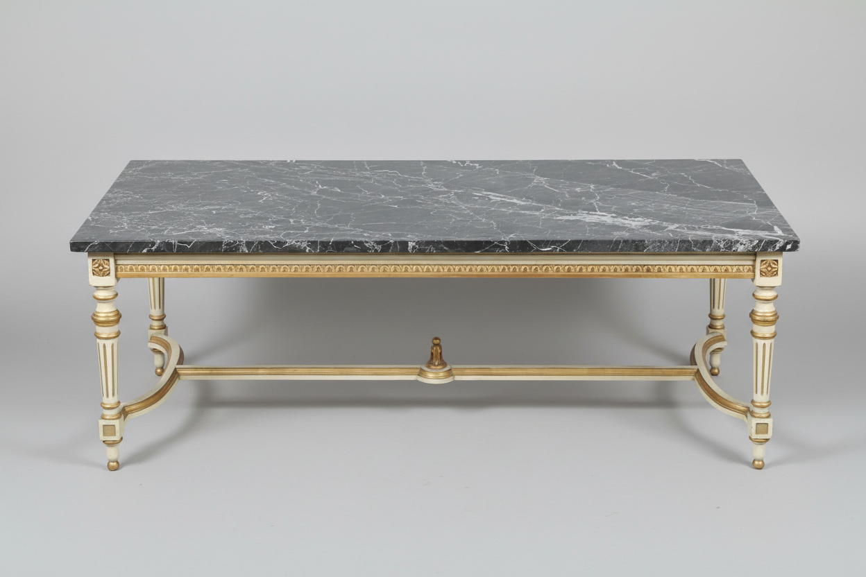 Neoclassical or Louis XVI style marble topped Coffee Table